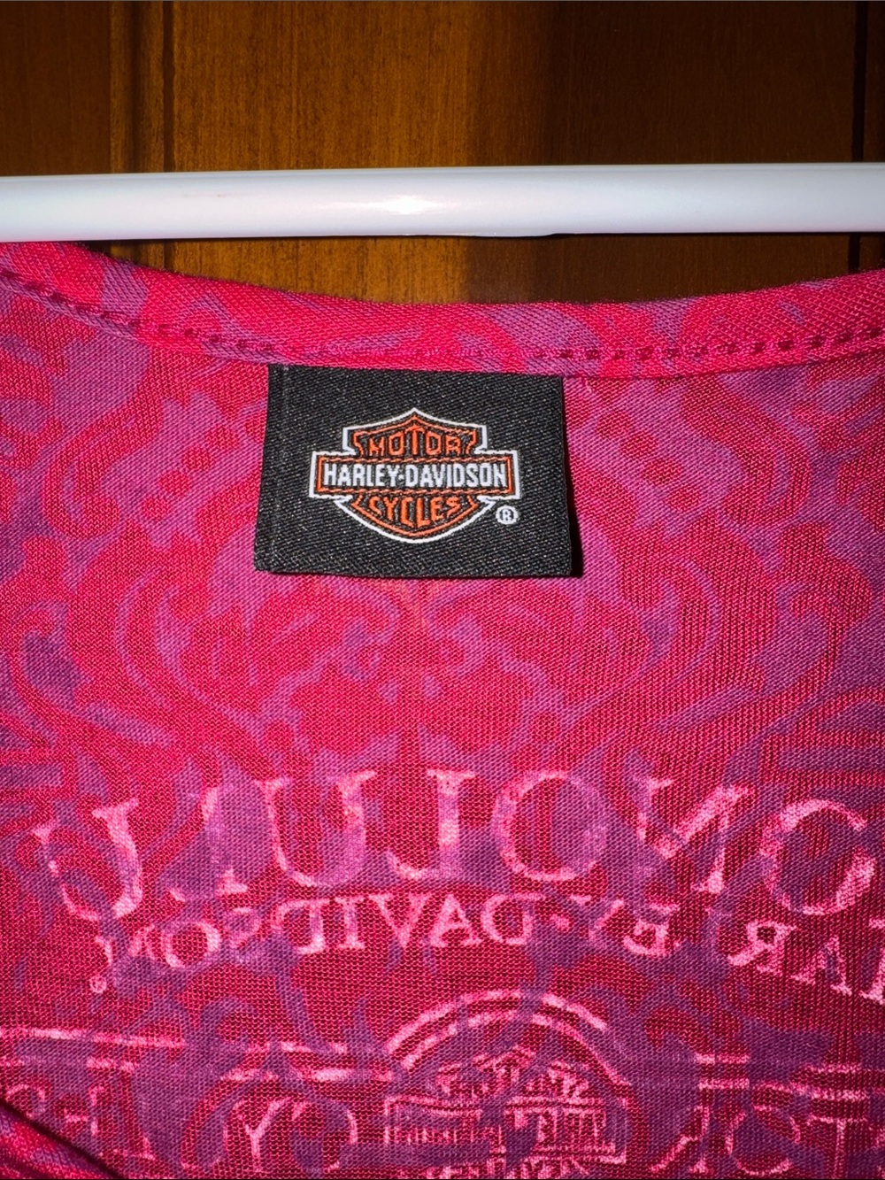 Harley-Davidson Hot Pink Rhinestone Script Tank - Picture 2 of 9